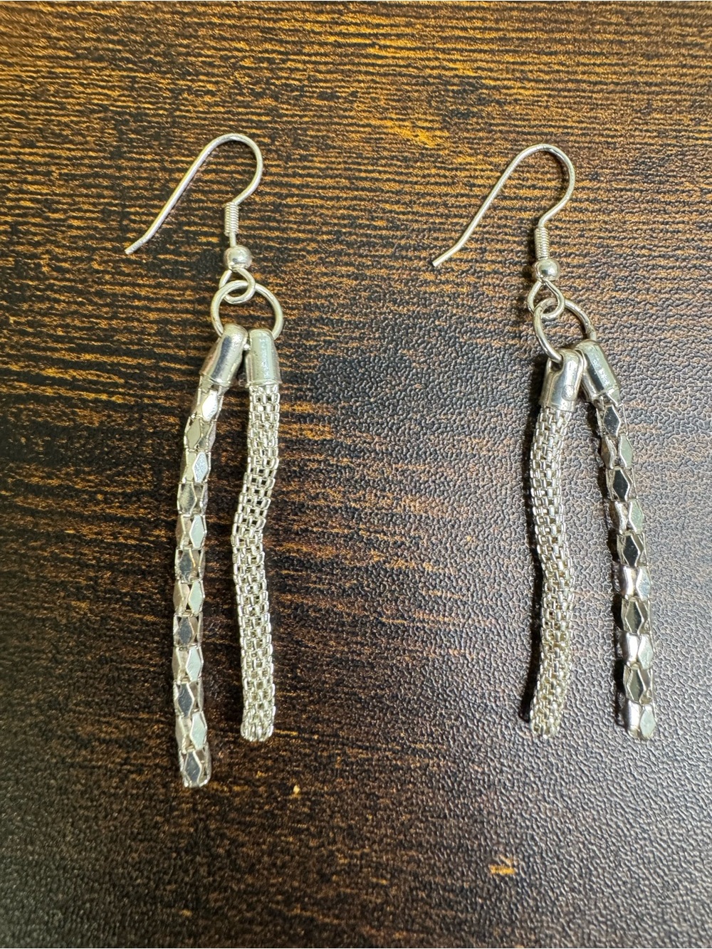 4/$20 Silver Dangle Chain Earrings - Women Jewelry